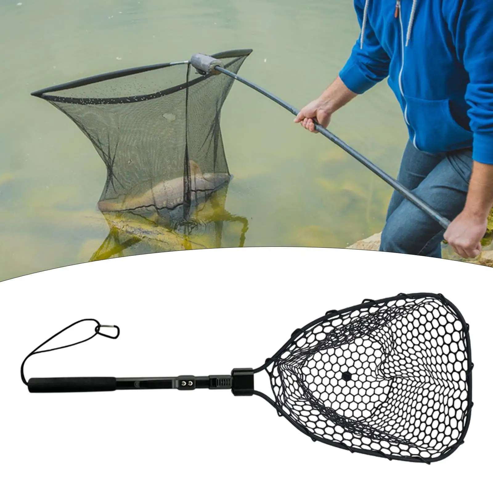 Fishing Net Catching Tool Gear Convenient Comfortable Lightweight Fishermen Gift Folding Fishing Landing Net for Outdoor Boat Fishing Net Catching Tool Gear Convenient Comfortable Lightweight Fishermen Gift Folding Fishing Landing Net for Outdoor Boat