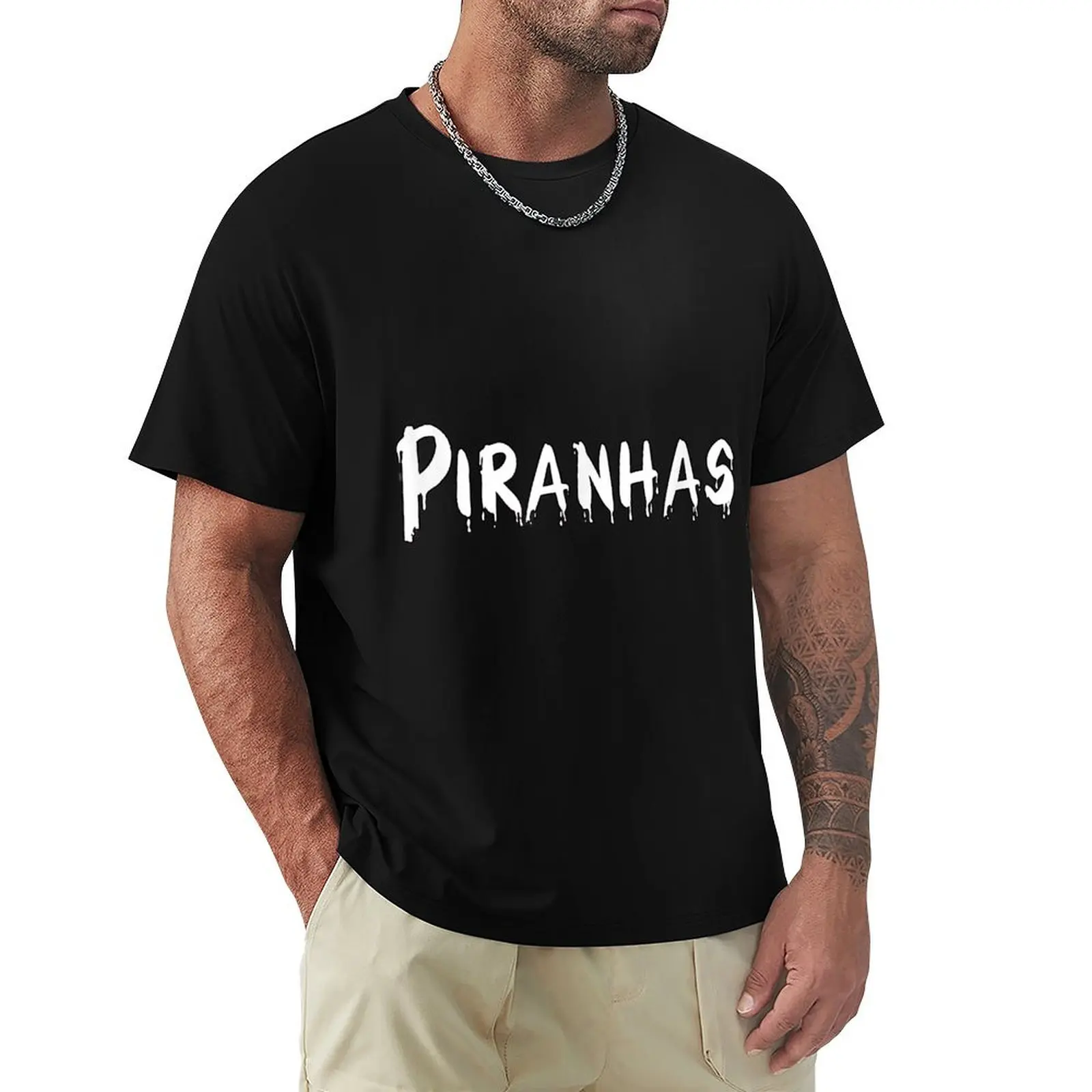 

Футболка для плавания, бейсбола, баскетбола, футбольной команды PIRANHAS, простая футболка для мальчиков, тяжелые мужские футболки для чемпионов