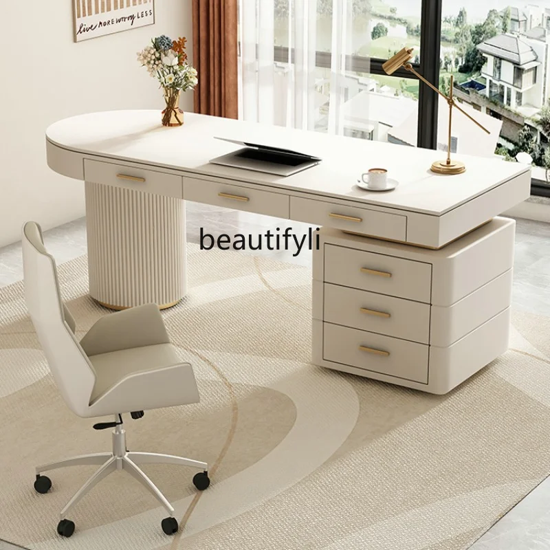 

Кремовый стиль, каменная тарелка, стол для дома, компьютерный стол, простой современный дизайн, мебель для гостиной, журнальный столик