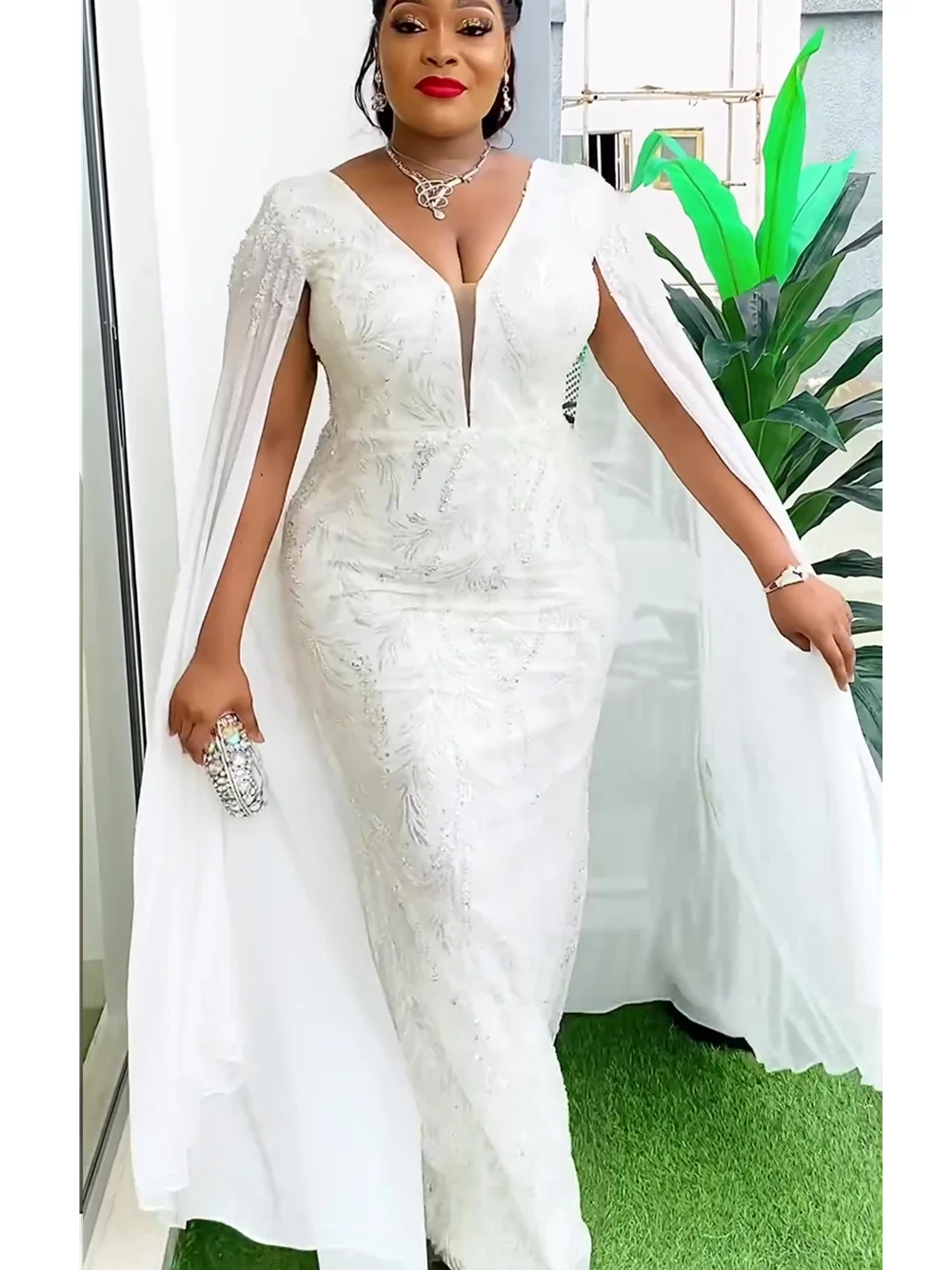 African Dress Plus Size African Party Dresses for Women Dashiki Ankara Sequin Wedding Evening Gown