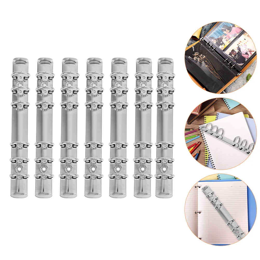 

7 Pcs Binder Metal Book Office Supplies Folders Photo Album Planners Loose Leaf Clip A6 Rings Mechanisms Folder