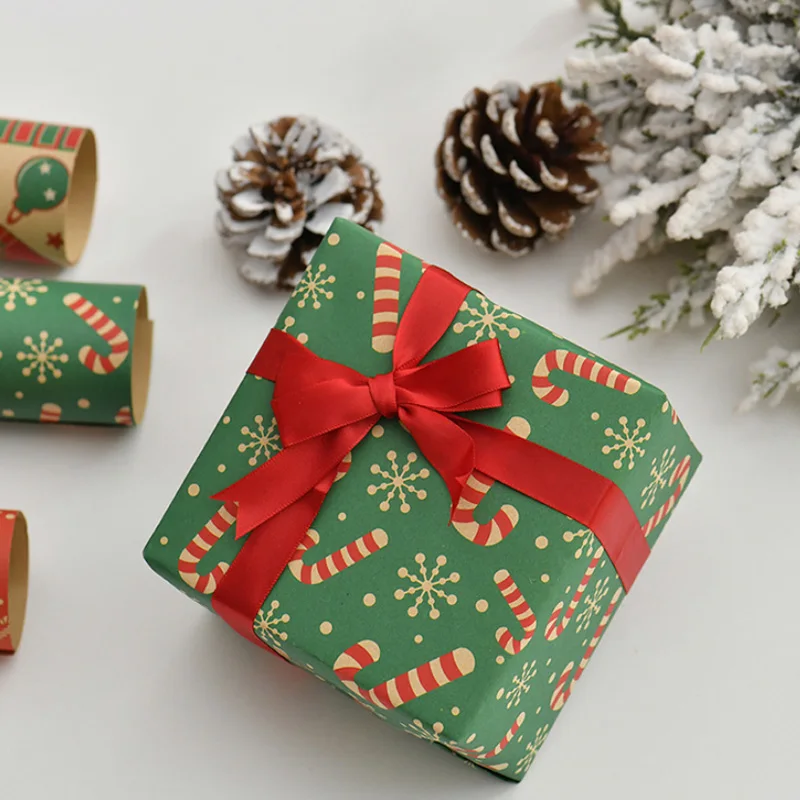 70x50cm Christmas Kraft Paper Christmas Diy Wrapping Paper Set