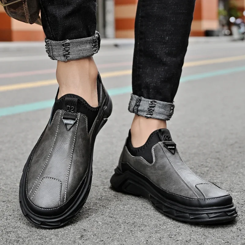 

Classic New Men's Loafers Casual Outdoor Shoes Versatile Hiking Travel Shoes Men's Genuine Leather Shoes Non Slip Free Delivery