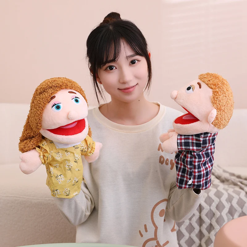Schöne 28cm-33cm Kinder Plüsch Finger & Handpuppe beliebte Aktivität Junge Mädchen Rollenspiel Schlafens zeit Geschichte Requisiten Familie spielen Spielzeug Puppe – Detail 15