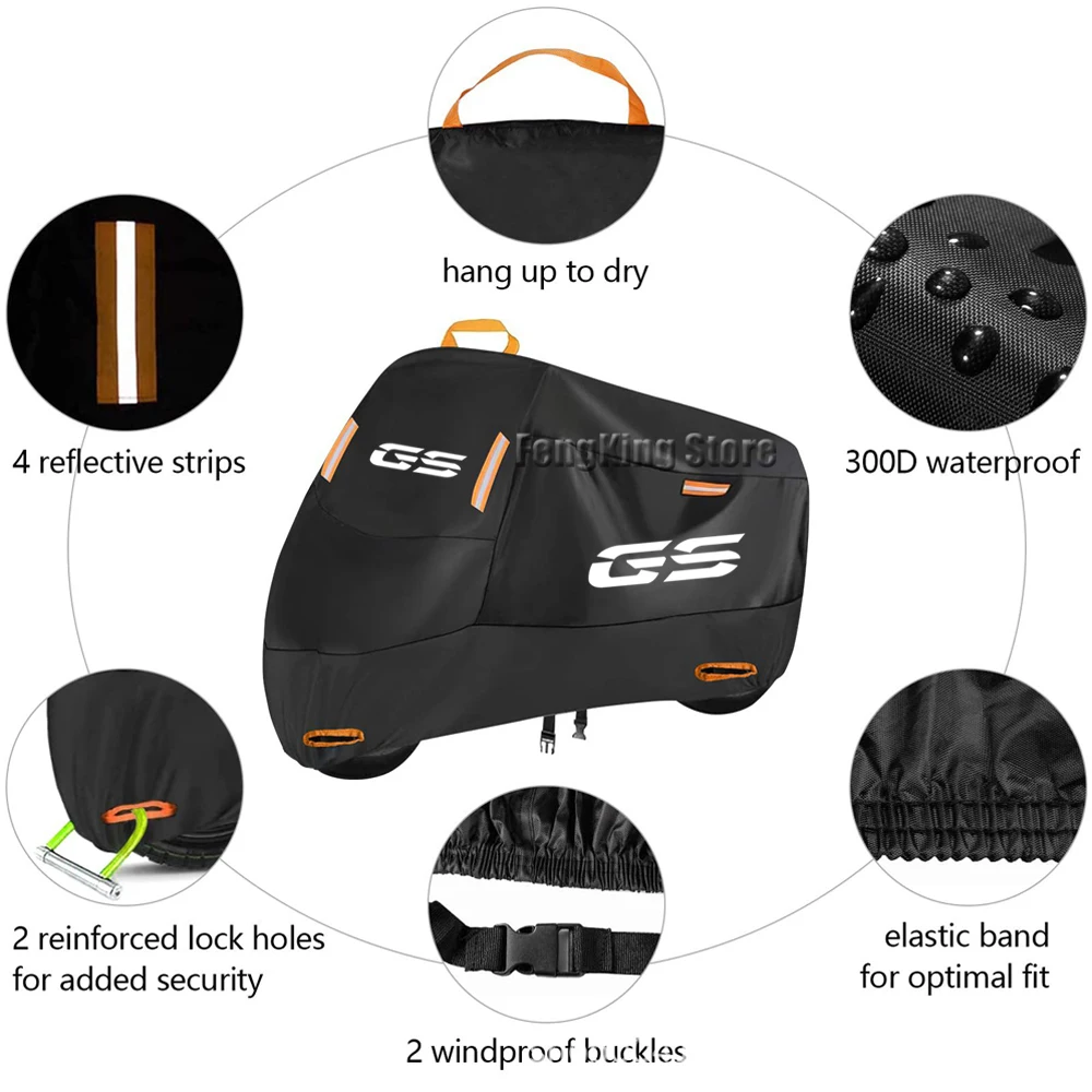 Motorcycle Cover Waterproof Outdoor Scooter UV Protector Dust Rain Cover For BMW F700GS F750GS F800GS F850GS