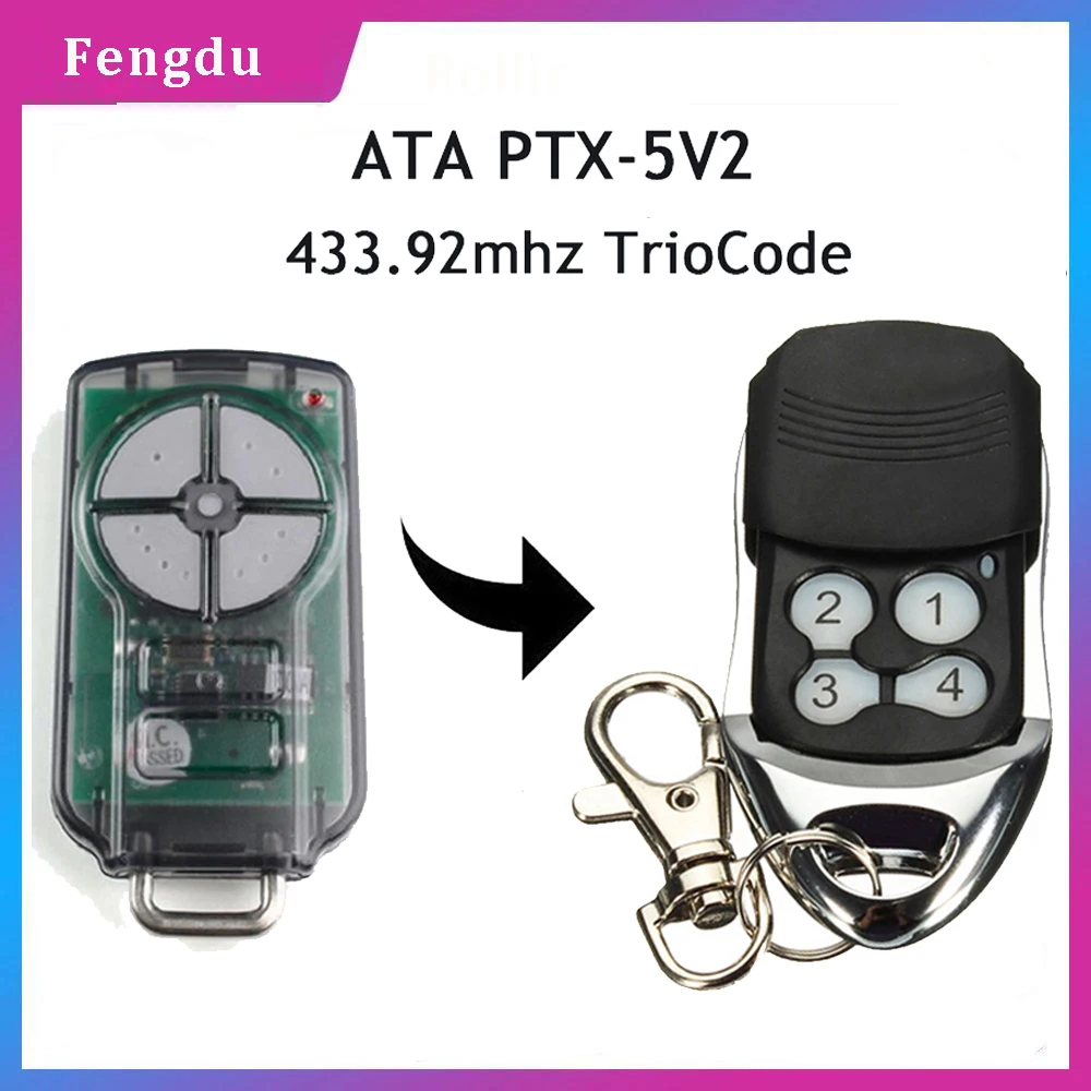 Remote Control For Gate ATA PTX5 PTX 5 PTX-5 PTX-5v1 PTX-5v2 Garage Door Command 433MHZ BND TRITRAN 2