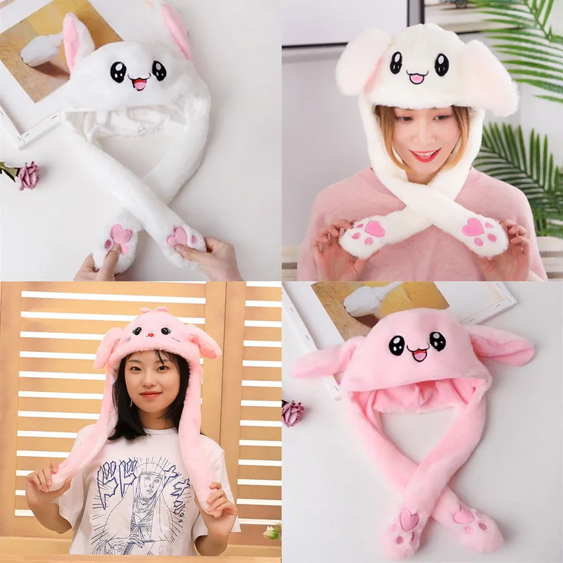 2022 nouveau dessin animé chapeaux oreilles mobiles mignon lapin jouet  chapeau Airbag Kawaii drôle chapeau pour filles casquette enfants en  peluche jouet de noël cadeau - Historique des prix et avis