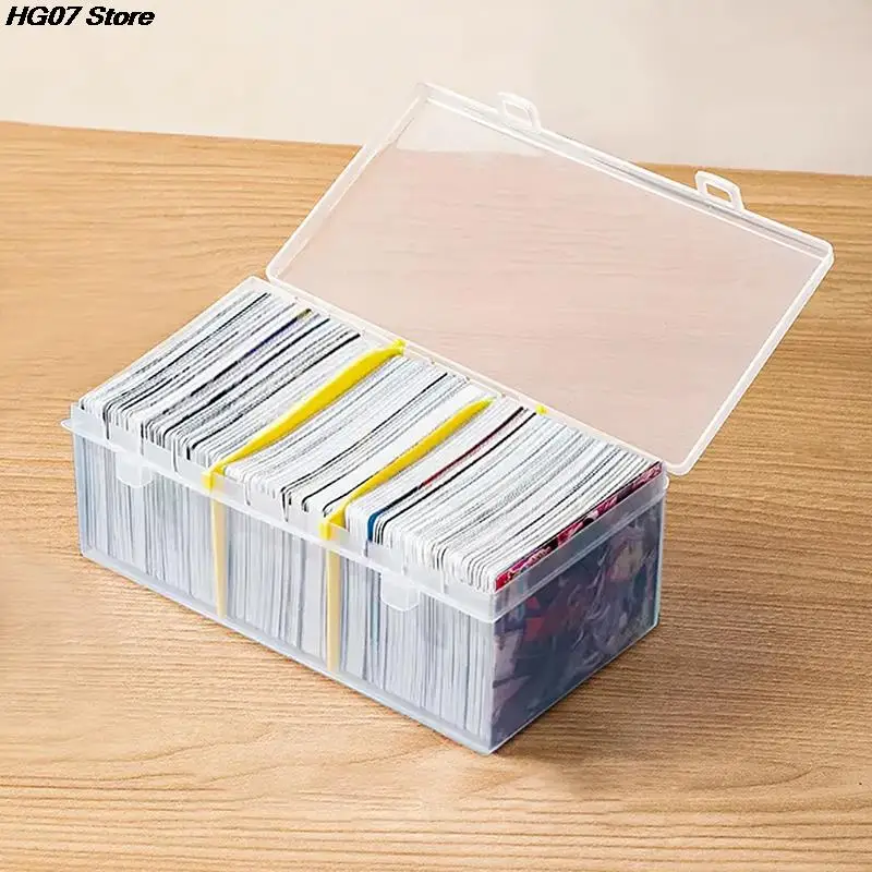 

1XTransparent Photo Card Storage Box Transparent Sticker Korean Idol Card Holder Desk Storage Box Classification Box Stationery