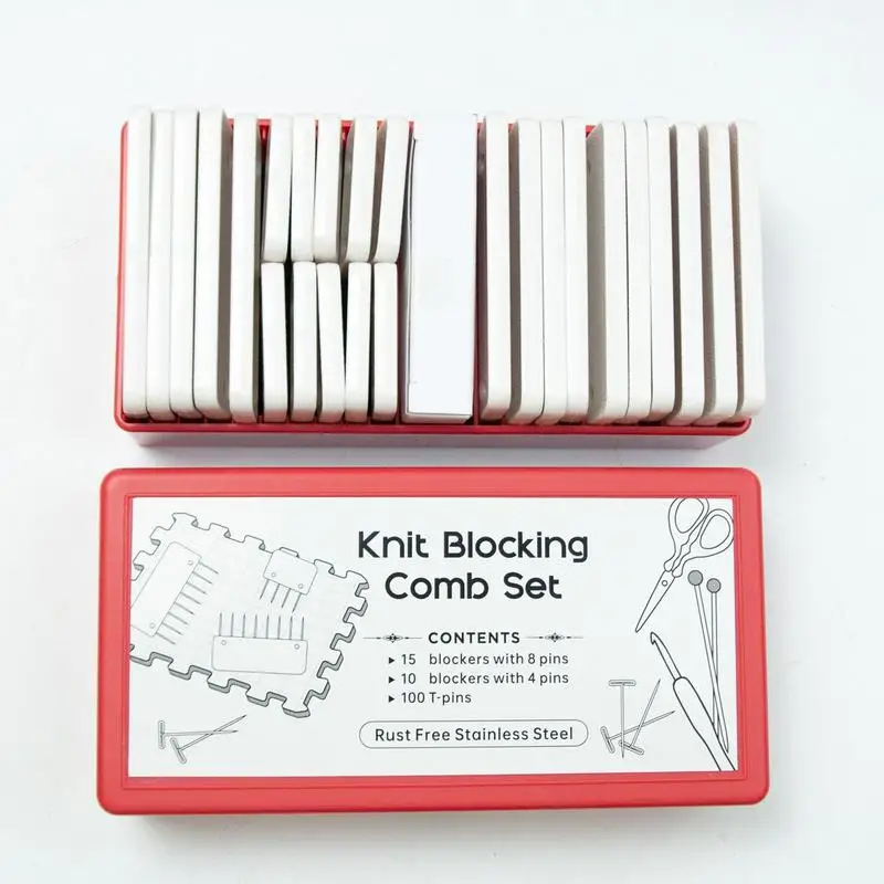 Knit Blockers Set Stainless Steel Knitting Blocking Mats and Pins