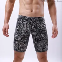 Elastic Slim Sports Fitness Pants Sweatpants Sexy Leopard Print Men's Shorts Casual Home Tight Leopard Print Men's Shorts Gym 1