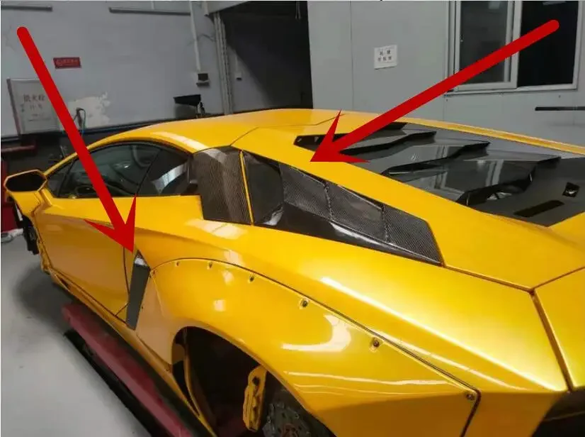 Vera Fibra Di Carbonio Porta Laterale Vent Fender Badge Wind Knife Frame Cover Per Lamborghini Aventador Lp700 Lp720 Lp740 Lp750 2012-Up