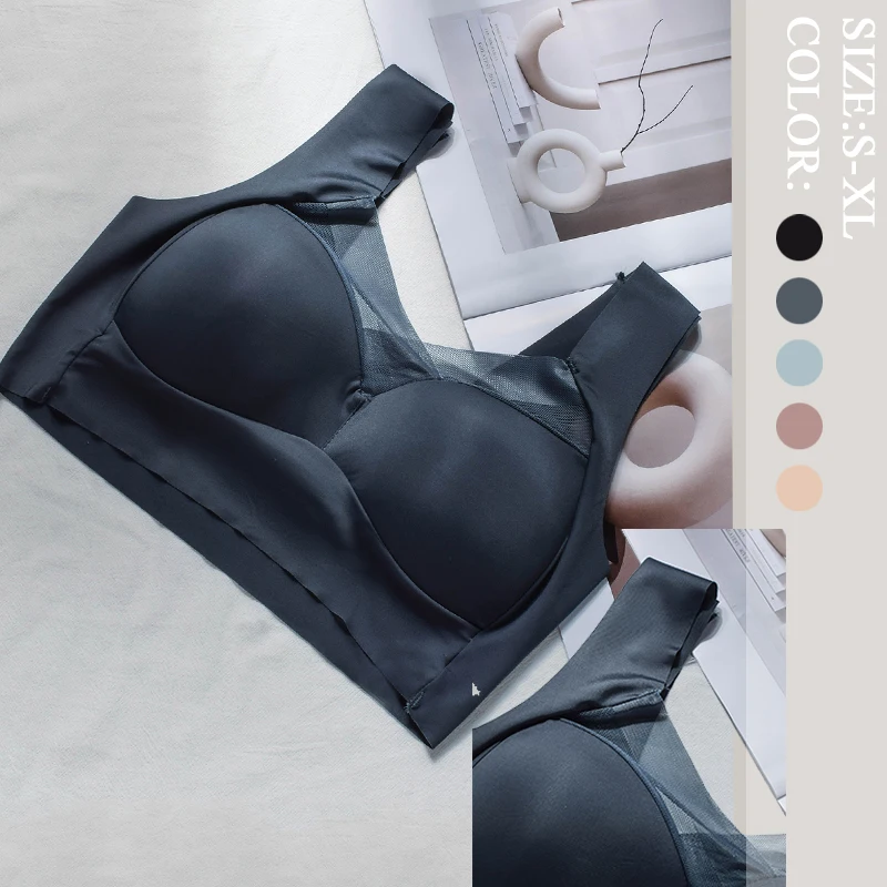 Women Sexy Bras Set Full Cup Sports Top Soft Seamless Brassiere V Neck Intimates Vest Underwear womens bra