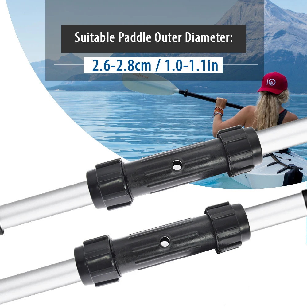 2PcsPaddleConnectorBlackScrewedJointFitsforKayakCanoeStand