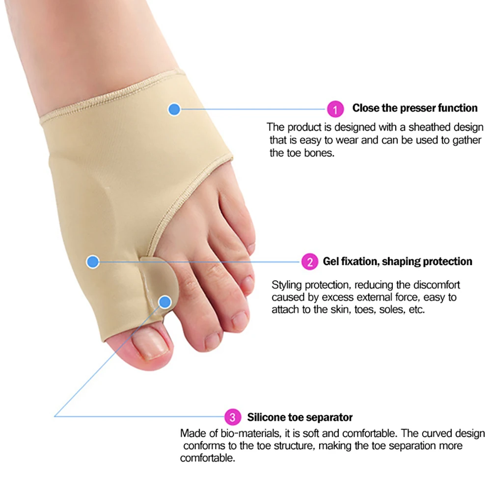 Big Bone Toe Bunion Splint Straightener Corrector Foot Pedicure Sock For Hallux Valgus Feet Care Protector Foot Care Tools 2pcs Toe Corrector