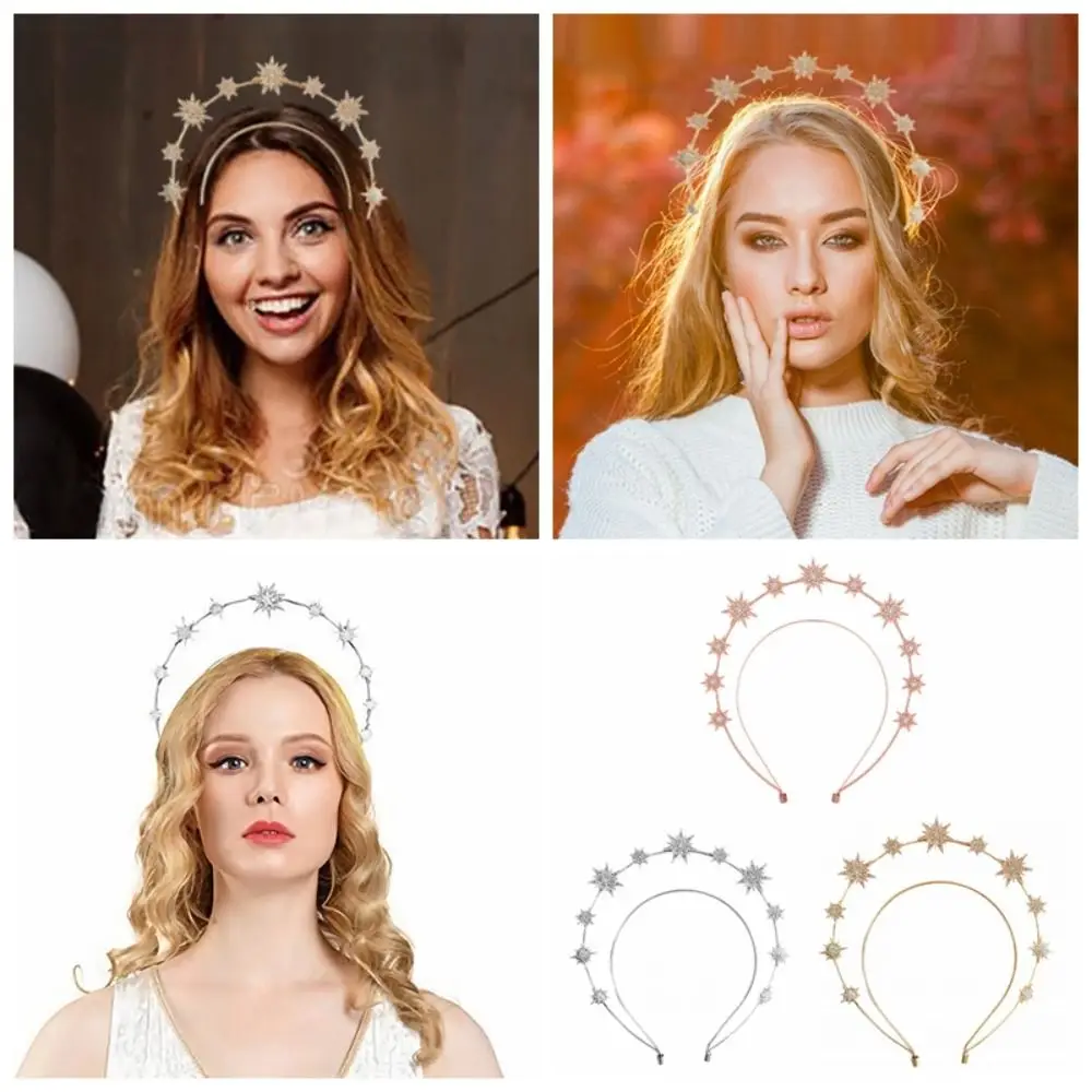 Diadema De Estrella Con Diamantes + Tatuaje Facial Y Collar - Set De Accesorios Para Fiestas Y Carnaval
