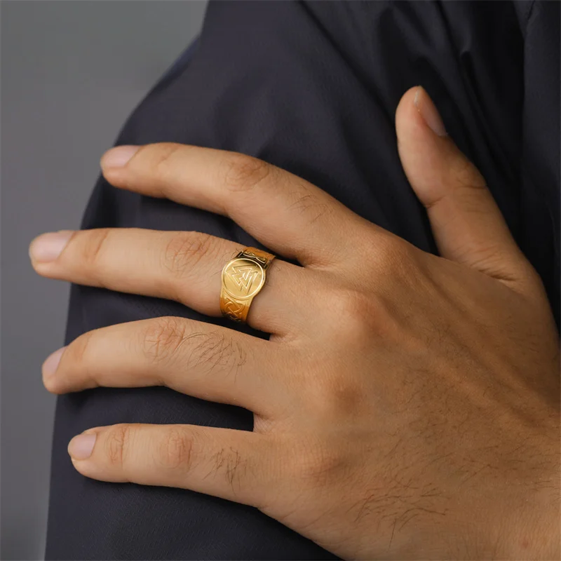 Keltische Hexen knoten Ring Edelstahl Schmuck Hexen knoten Fingerringe Hexerei Wicca Amulett Schutz ringe Party Geschenke – Detail 22