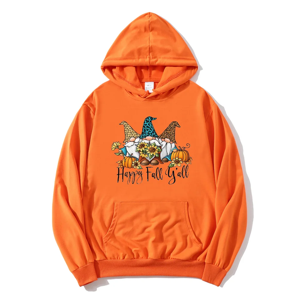 Happy Fall Y'all Gnomes Hoodie Gnome Fall Sweatshirts Fall Vintage Tops Pumpkin Spice Sweatshirt Fall Gift Halloween Top