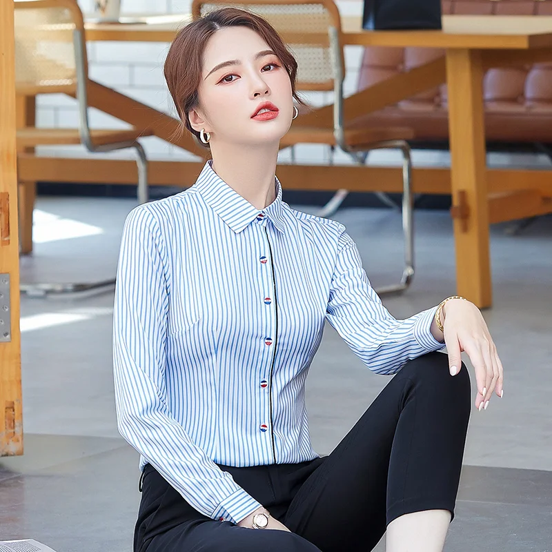 striped chiffon blouse