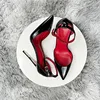 Black Patent Leather Women Ankle Strap Stiletto Pumps Pointed Toe Sexy High Heel Shoes 8cm 10cm 12cm Customize 33-46 3