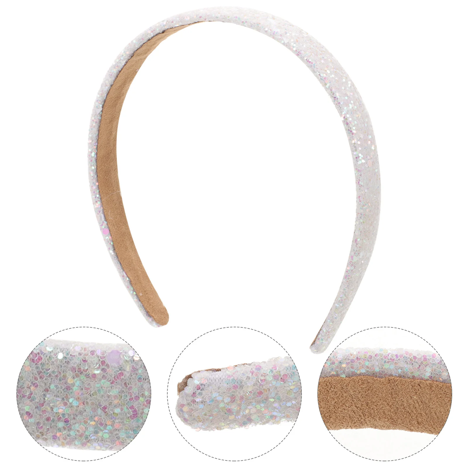 

Gold Sequin Headband Female Spa Hairband Deyer Candy Artificial Rainbow Bling Clips Miss Yoga Decor