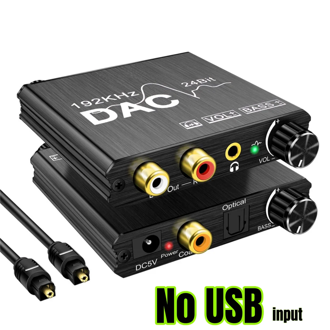 USB DAC 192KHz 24Bit Digital to Analog Audio Converter Bass Volume