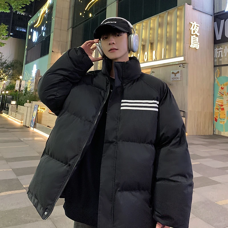 Winter Ski Jacket For Men Stand-up Collar Men's Cotton-Padded Jacket Couple Thick Warm Vintage Fashion Parkas High Quality Coat