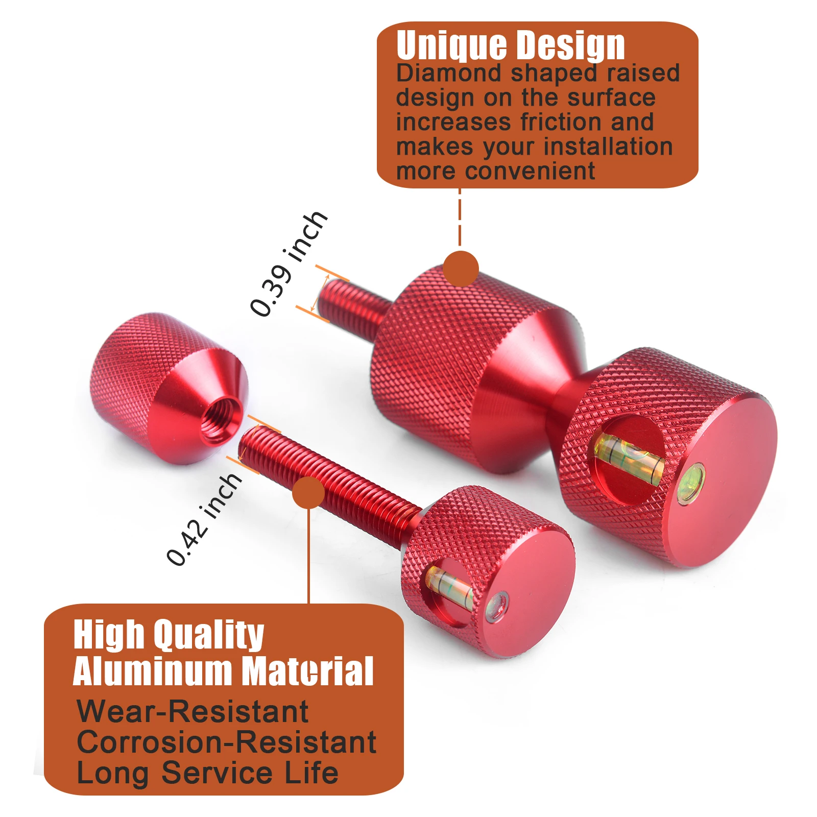 Aluminum 2pcs 1-5/8 inch 2pcs 1-1/8 inch Flange Two Hole Pins 1-1/8&rdquo; 1-5/8" Two Hole Alignment Pins with gradienter