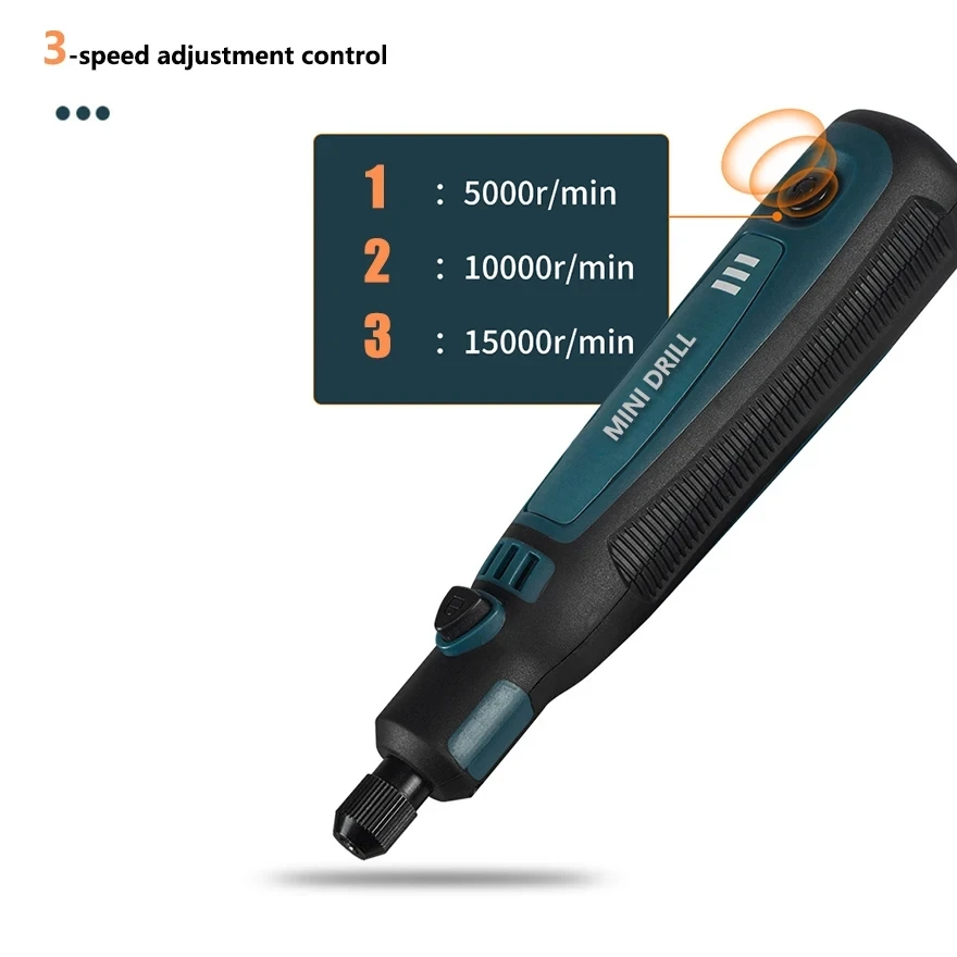 Cordless Electric Drill Grinder Dremel Rotary Tool Rechargeable Battery Woodworking Engraving 3 Speed Mini Engraver Pen 4