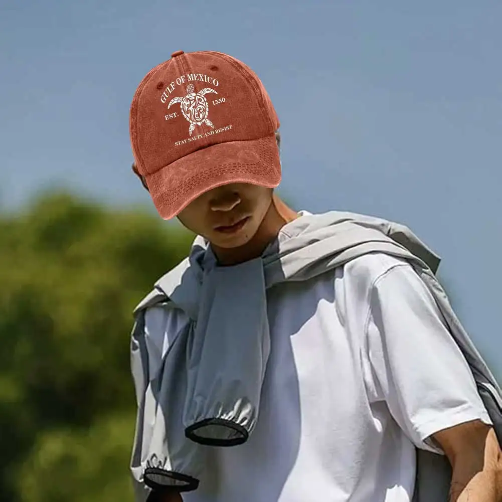 Turtle Baseball Hat Breathable Washed Cotton Trucker Hat Comfortable Unisex Golf Gulf of Mexico for Men Women