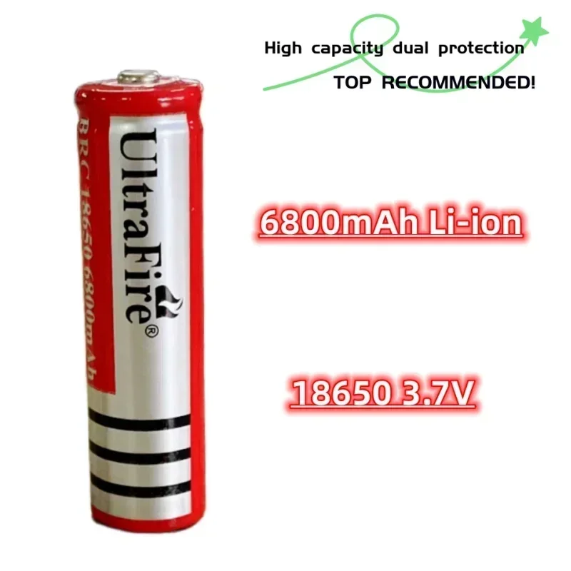 3.7V 6800mAh Rechargeable 18650 Lithium Battery For Led Flashlight