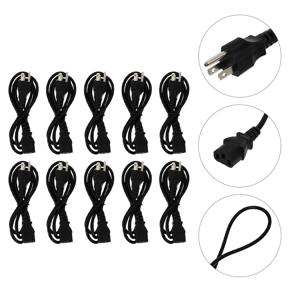 

AC Power Cord Pure Copper 3-Prong Power Cord US Plug For Desktop Monitor Computer PC