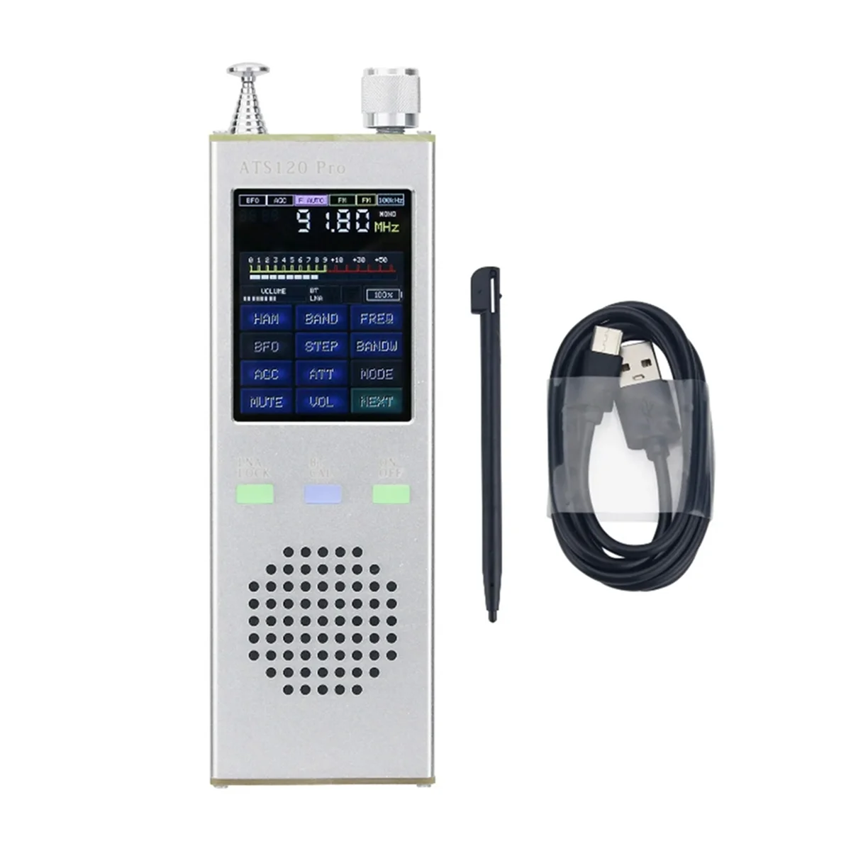 ATS120-Pro 공식 라이센스 SI4732 FM SSB 풀 밴드 라디오 리시버 디지털 디코더, 등록 코드 포함, V4.1X