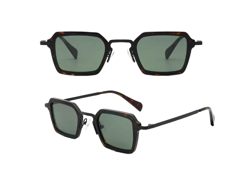 ChicOptix Quadratische Mode Vintage Sonnenbrille Männer Frauen Marke Designer Hohe Qualität Acetat Sonnenbrille UV400 Farbige Nylon Objektiv – Detail 11
