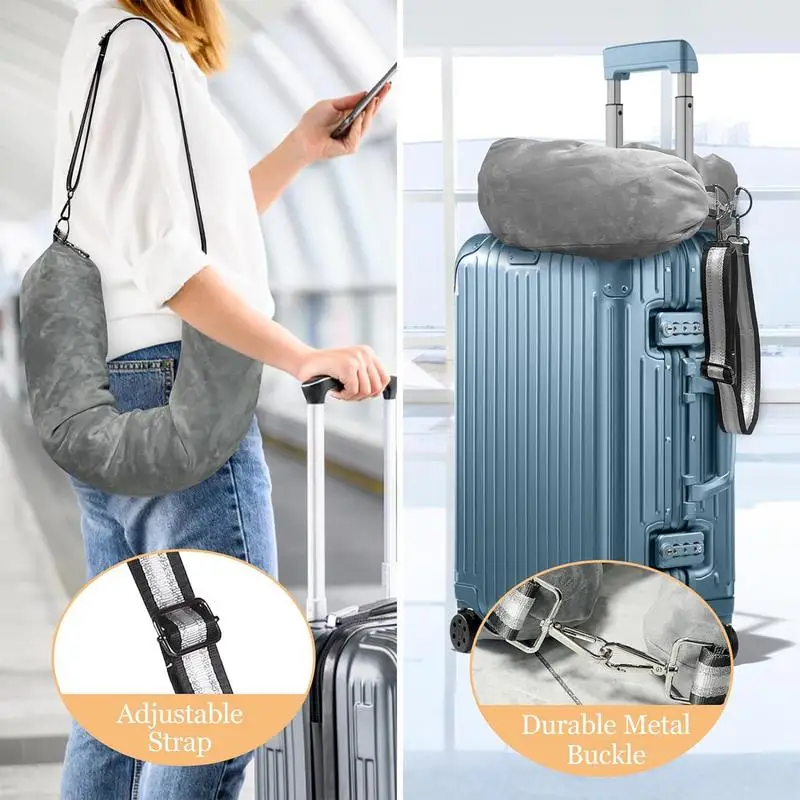 U-shaped Pillow That You Stuff With Clothes Portable Outdoor Travel Storage Bag Pillow Car Headrest Household Travel Neck Pillow 4