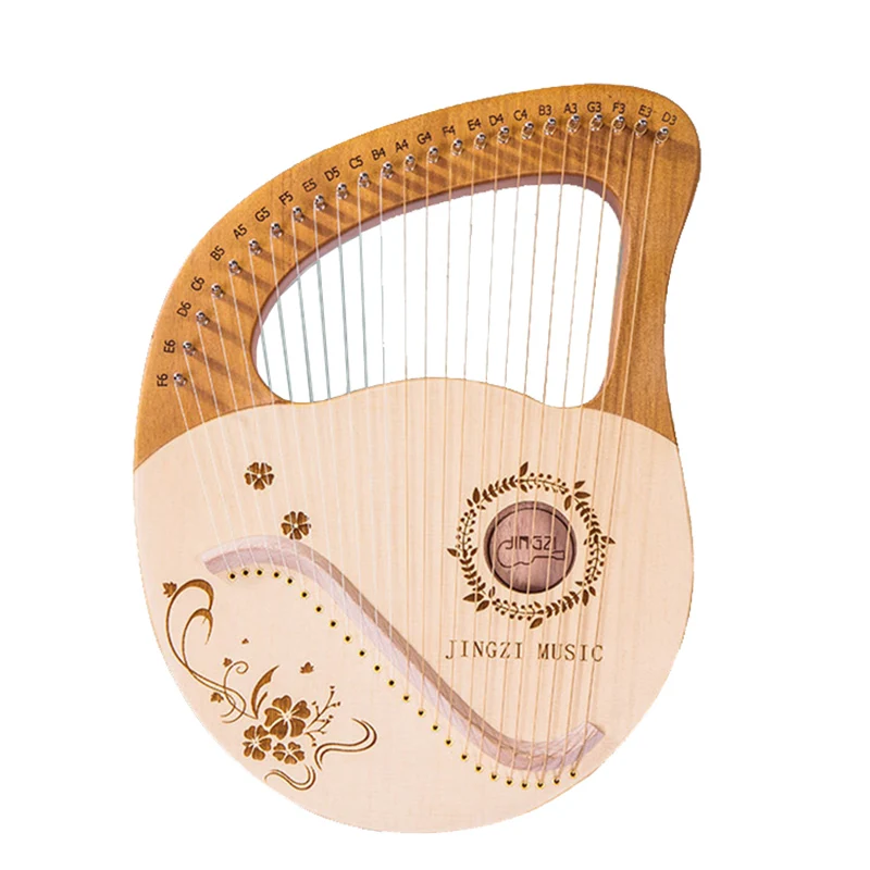 24 String Harp Box-type Lyre Harp 24 String Musical Instrument Professional Miniature Stringed Instruments for Adult Beginners