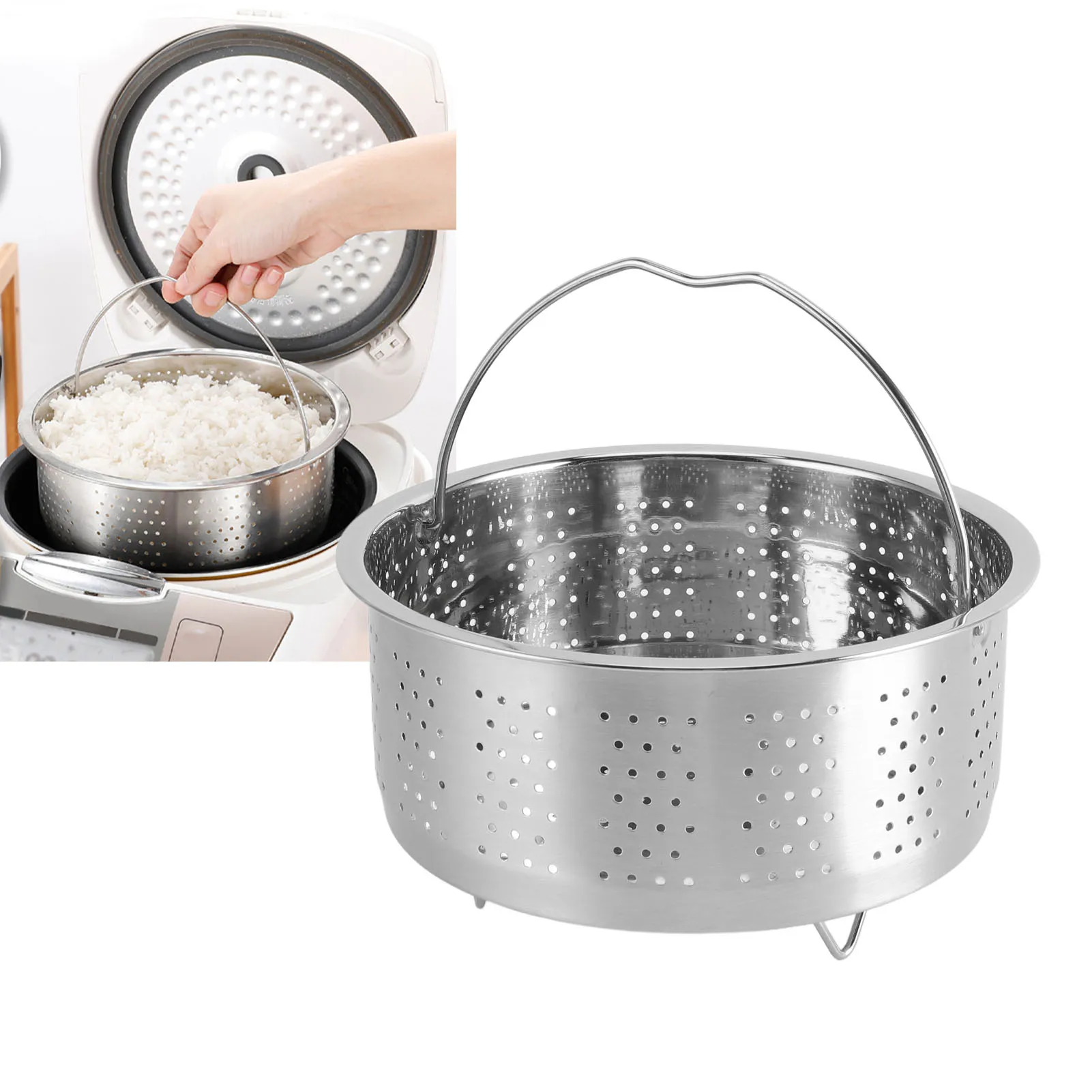 Stainless Steel Multi-Use Steamer Basket with Handle