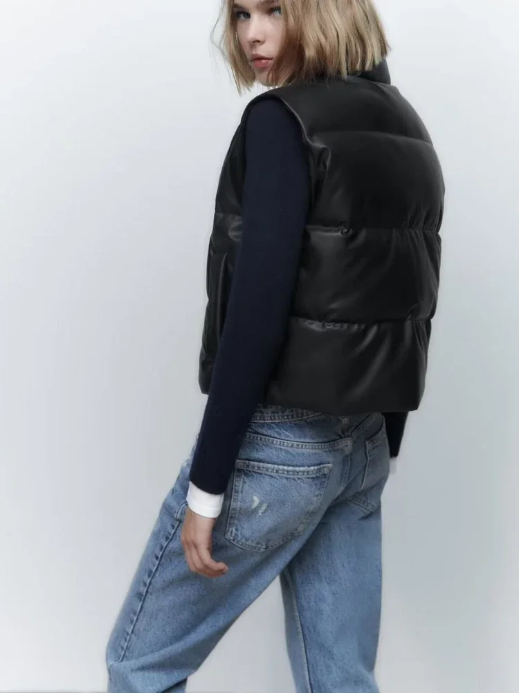 

Autumn and Winter 2022 Wearing Loose Imitation Standing Collar Sleeveless Jacket Vest Women