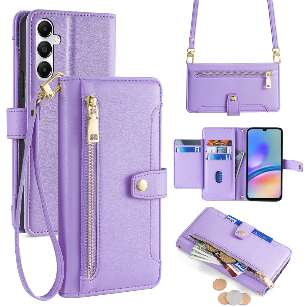 Versatile Crossbody Phone Case Wallet with Lanyard