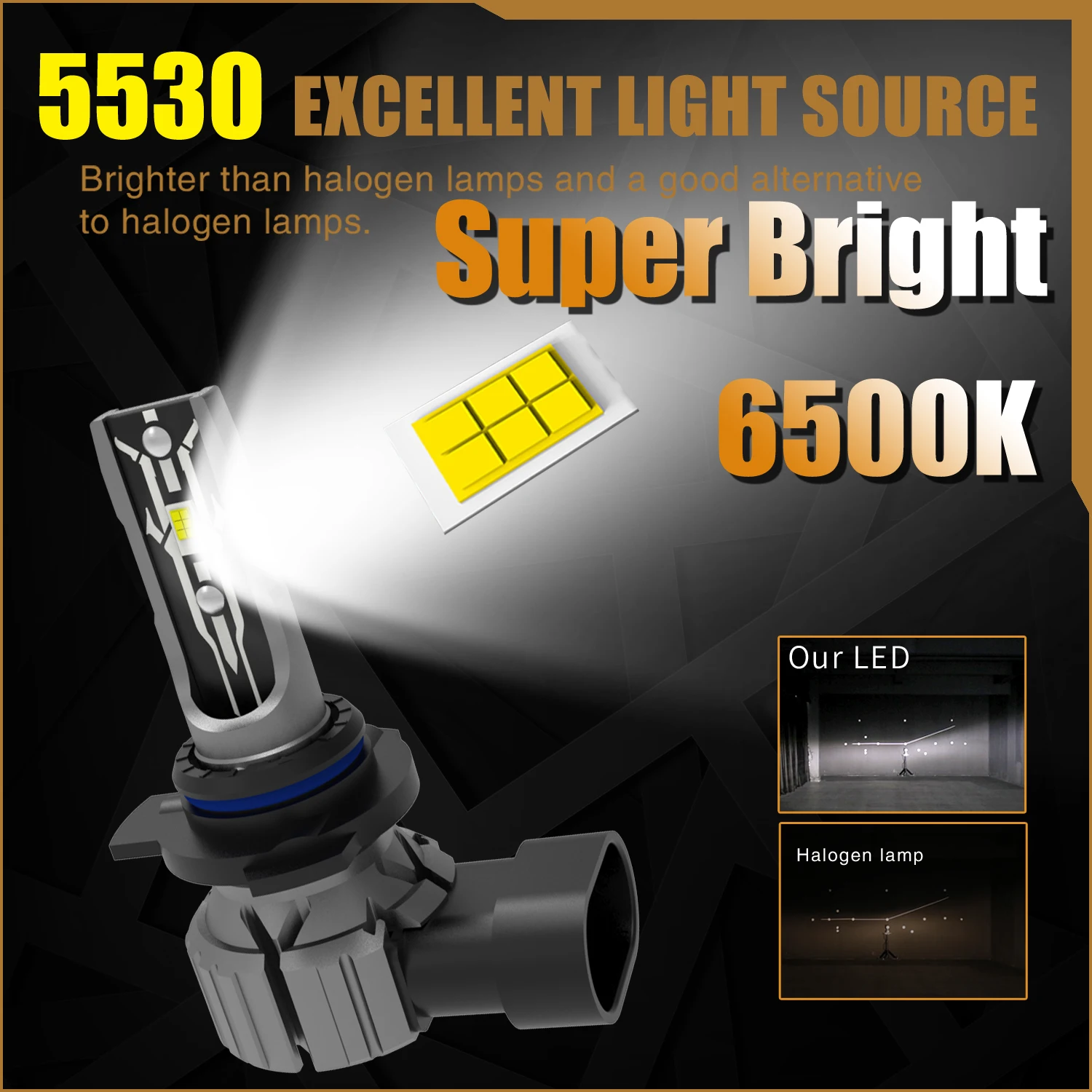 HIR2 LED 헤드라이트 Canbus 무오류 9012 자동차 전구, 고출력 6000K 백색광 다이오드 램프, 도요타 iQ 2009 2015, 12V 55W, 2 개