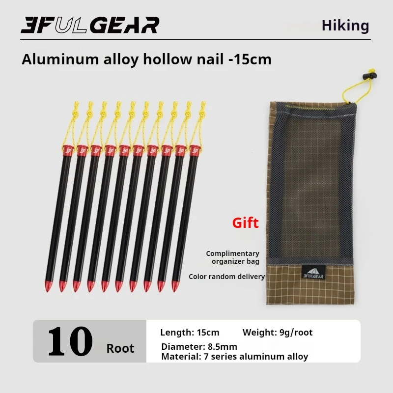 Camping Tent Accessories Tent Pegs 3F UL GEAR Tent Nail 6/10 Pcs 15/20cm Aluminum Alloy Pegs Outdoor Camping Accessories Legs Stakes Canopy Awning Nail Ground Peg