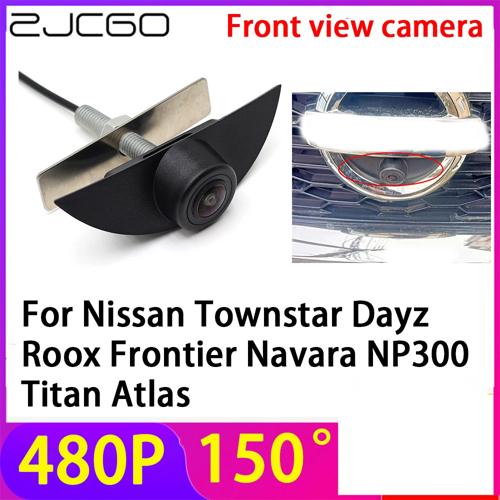 

ZJCGO 480P 150° LOGO Car Parking Front View Camera Waterproof for Nissan Townstar Dayz Roox Frontier Navara NP300 Titan Atlas