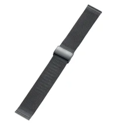 Premium 20mm Metal Strap with TPU Soft Case Protector - Quick Install Watchband Accessories - 22mm (Black Strap)