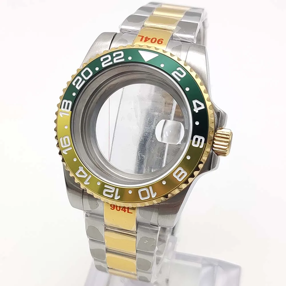 Men's Gold Sandwich Case Automatic Watch with Sapphire Glass, 40mm Water Resistant Design