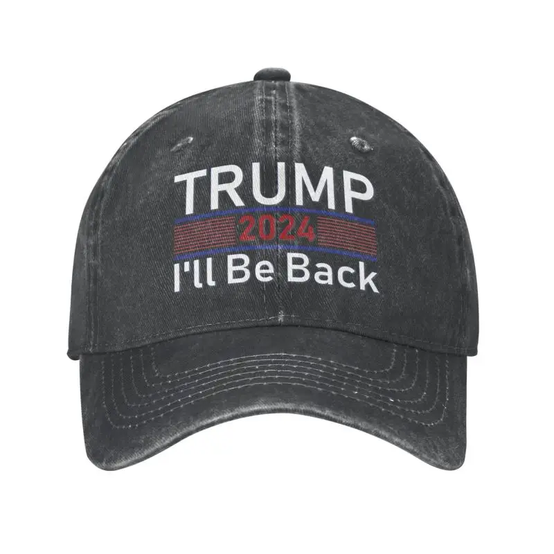 

Классическая хлопковая Бейсболка унисекс с изображением Трампа 2024 I will Be Back, регулируемая бейсболка для взрослых, для женщин и мужчин, защита от солнца