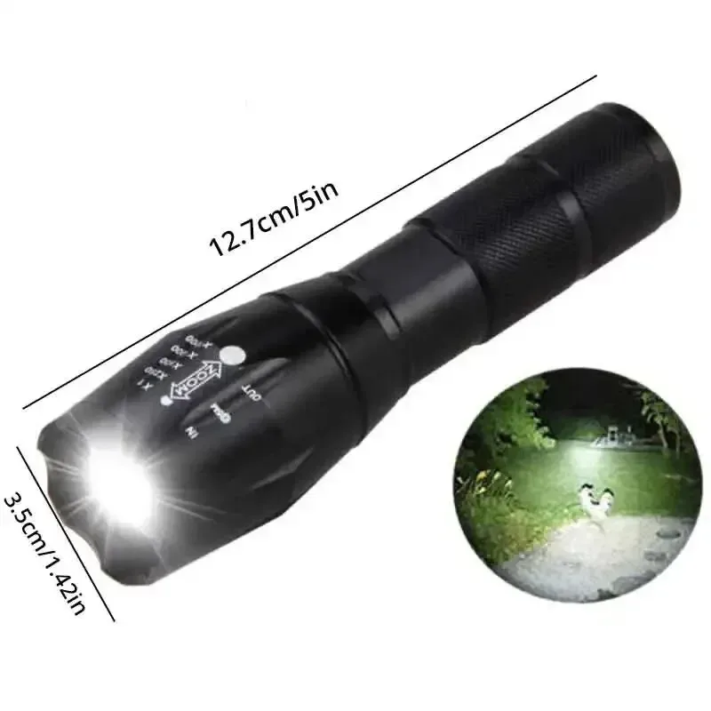 T6 Strong Light Flashlight LED Aluminum Alloy Telescopic Zoom Charging Edition Outdoor Searchlight Remote Control Flashlight