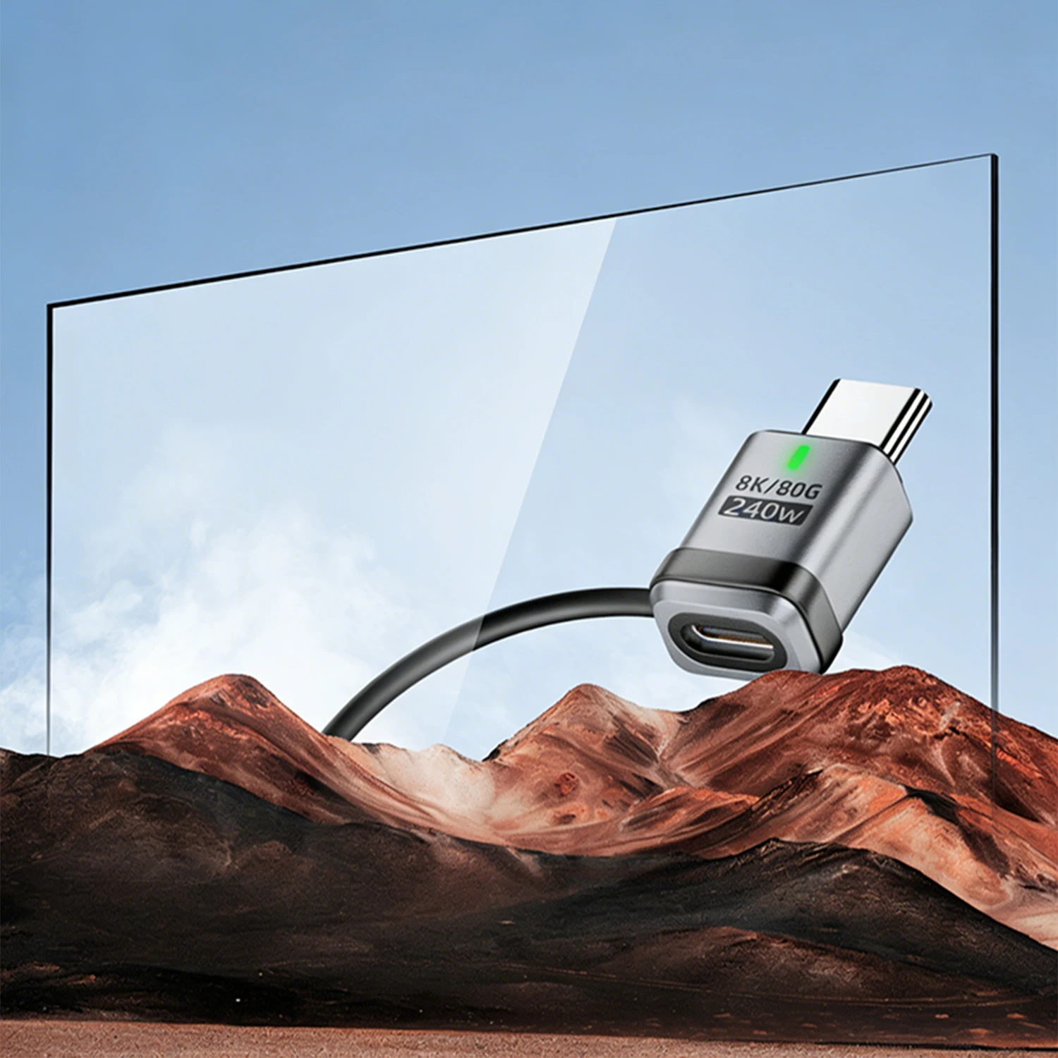 80Gbps USB 타입 C 양방향 확장 어댑터 240W PD 고속 충전 8K@60Hz 비디오(썬더볼트5/4 타입-C 장치용)-실버