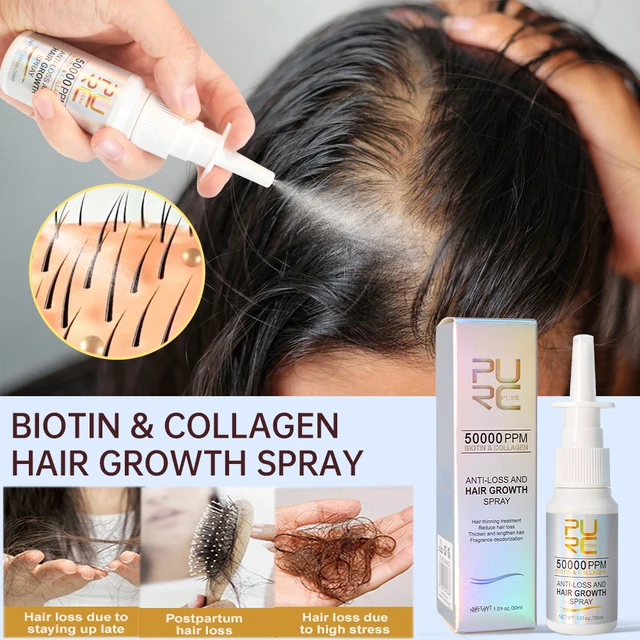 Haarpflegeprodukte, Biotin und Kollagen, Haarwachstumsspray, schnelles Nachwachsen der Haare, verdicktes Serum, Anti-Verlust-Kopfhautbehandlung, Haarpflege
