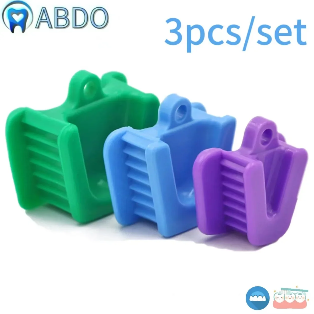 

3pcs Autoclavable Dental Occlusal Pad Teeth Prop Bite Rubber Opener Retractor Dentistry Instrument Dentist Materials Tool