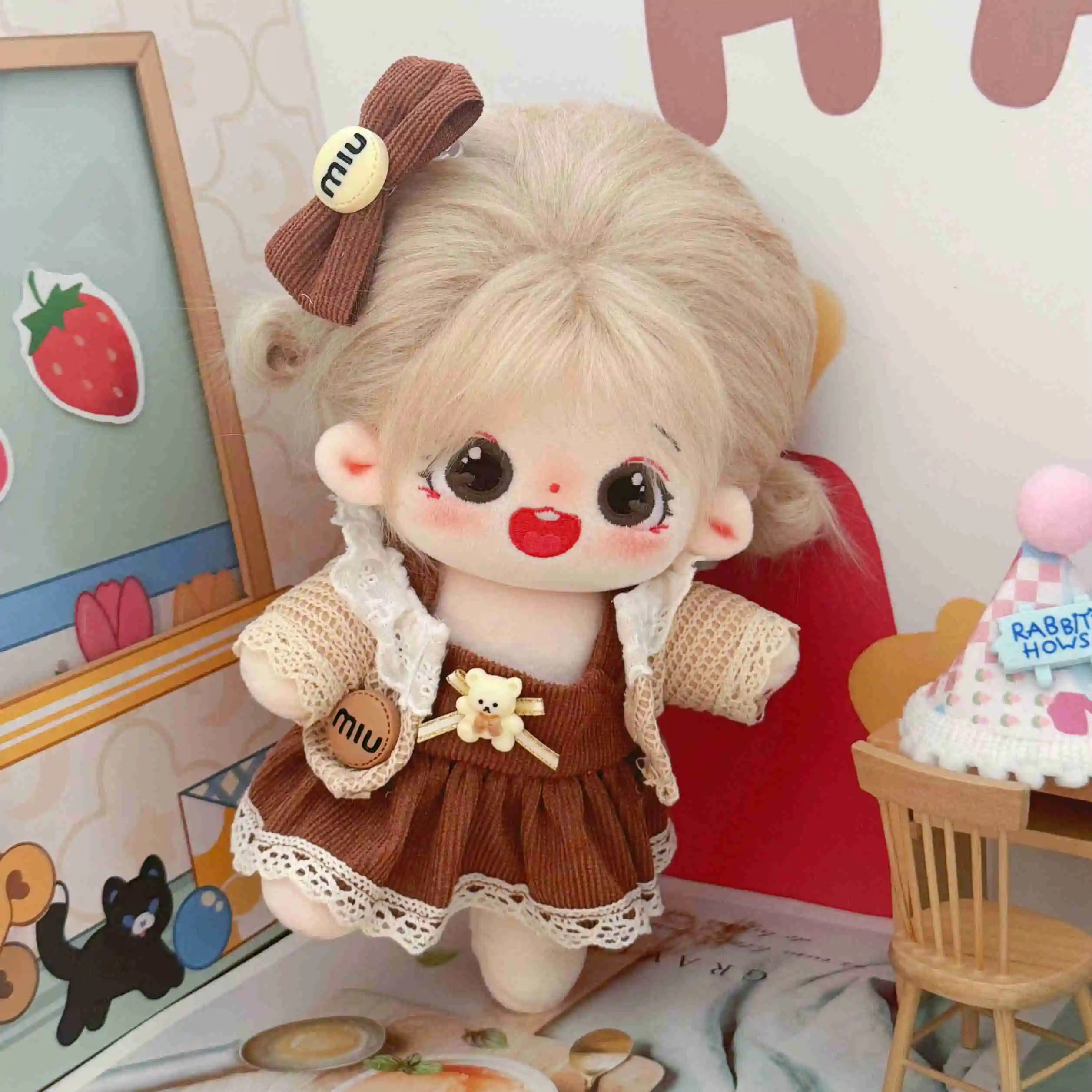20cm Kawaii Plush Cotton Doll Lovely Stuffed Idol Doll Cute Star Figure Dolls Dress Girls Kids Birthday Gift - 4
