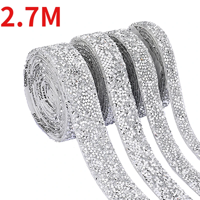 Rhinestone Ribbon Clothing Accessories Long Strip Ironing Diamond Silver  Self-adhesive Diamond Ribbon Rhinestone Strip Wholesale - AliExpress